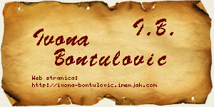Ivona Bontulović vizit kartica